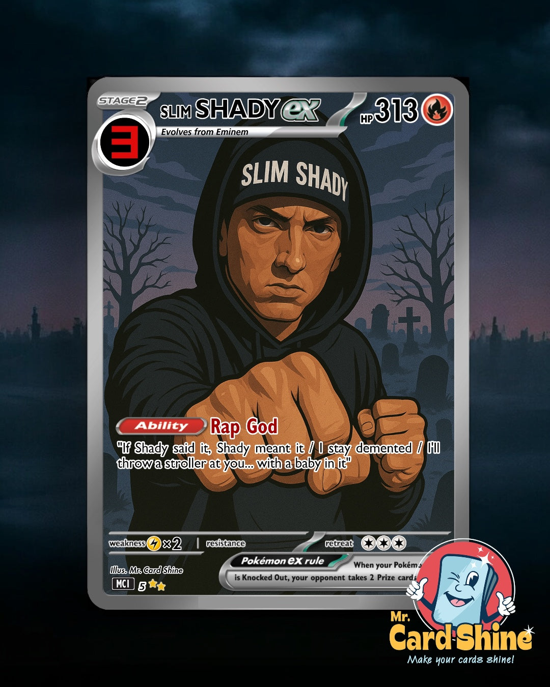 5 Slim Shady EX trading card /99 – Mr. Card Shine