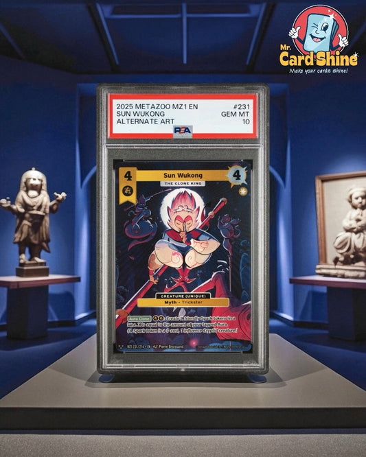 Metazoo Sun Wukong PSA 10 after using Mr. Card Shine