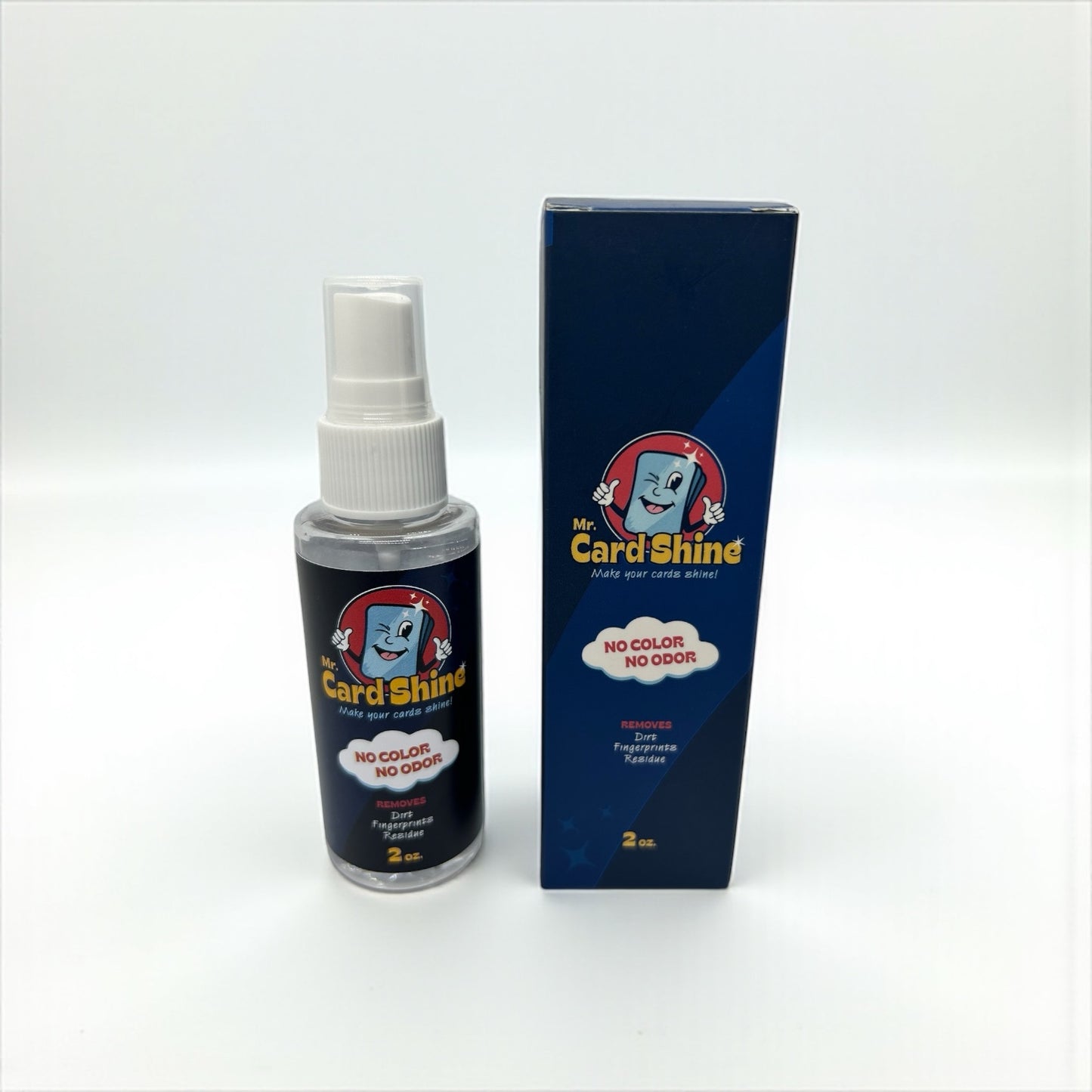 Mr Card Shine spray bottle and packaging on a white background